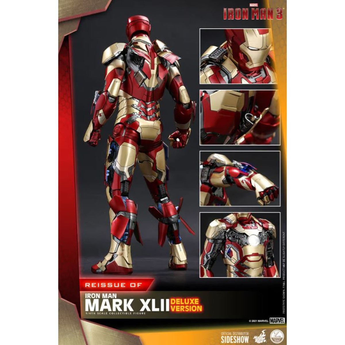 Hot Toys Iron Man Mark XLII Deluxe Quarter Scale Figure NEW Hot Toys Iron Man Mark XLII Deluxe Quarter Scale Figure NEW