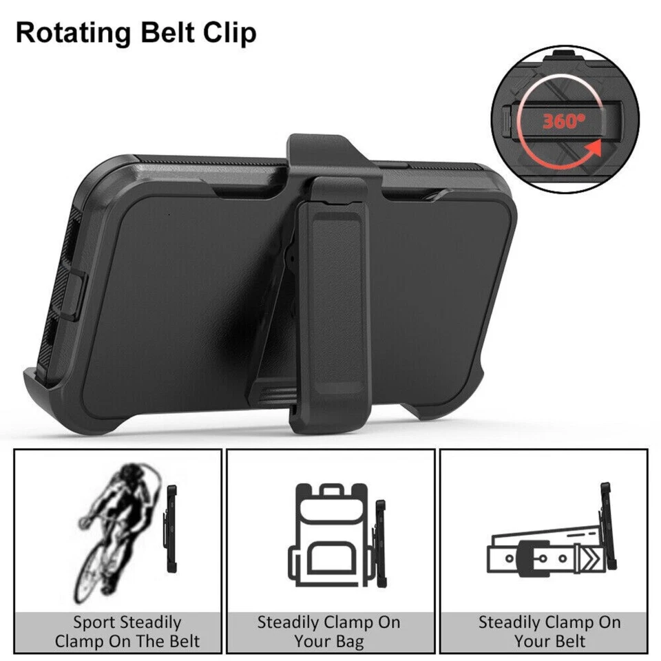 Para Apple iPhone 15 16 14 13 12 Funda a prueba de golpes + Clip para cinturón - Image 4 of 4