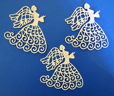 Christmas Angel Winter Paper die cut Intricate Set of 3 Scrapbook Embellishment