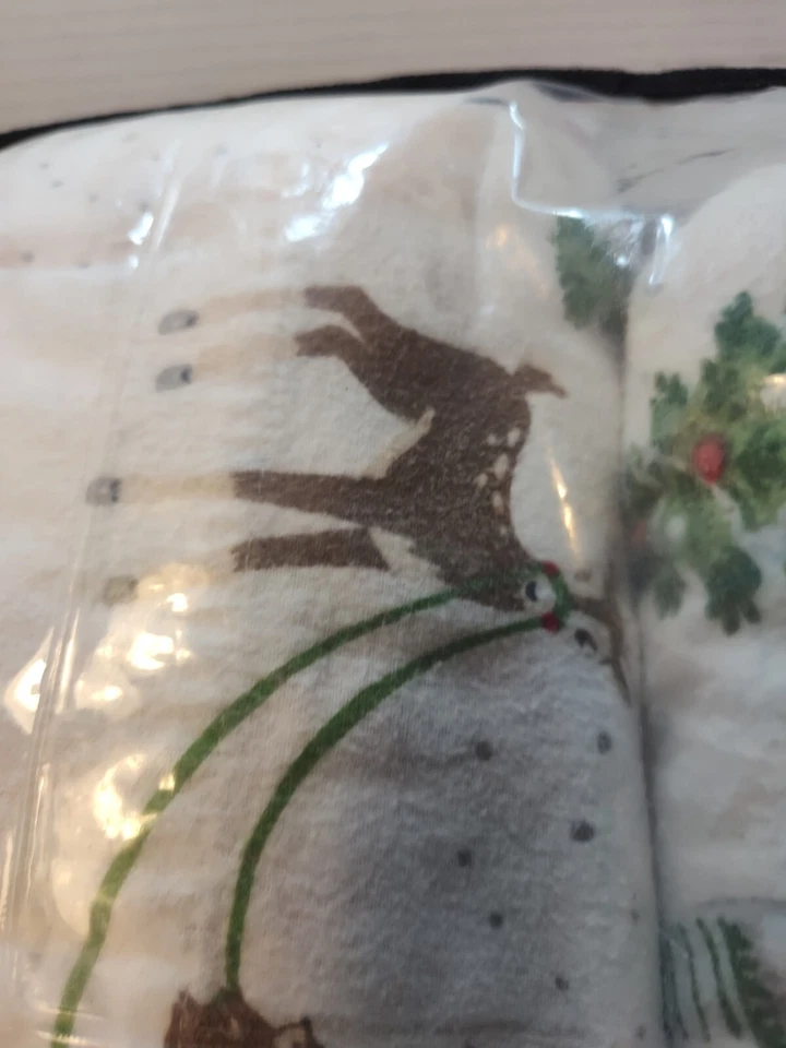 Conjunto de lençóis gêmeos de algodão orgânico Pottery Barn Kids HERITAGE SANTA Natal 2013 - Imagem 4 de 4