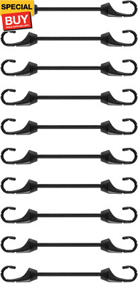 Mini Bungee Cord with Hooks 2 inch, 10-Piece, UV Resistant, 5 mm Diameter Elasti