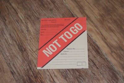 Vintage British Railway BR Cargo Label - NOT TO GO - Rail Train Label