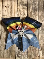 Rainbow Unicorn Cheer Bow