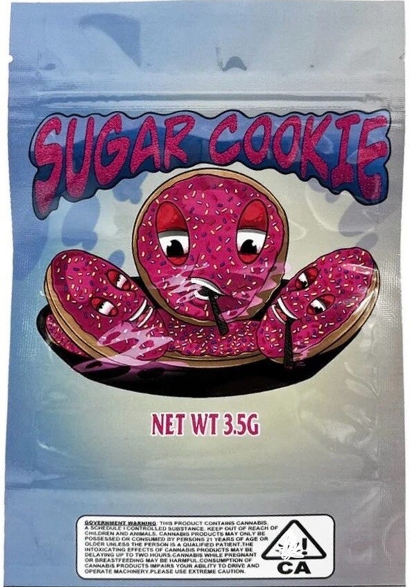 30PC Square Mylar Bags 3.5g | Smell-proof Sealable Food Storage Sugar Cookie