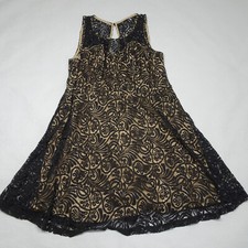 Forever 21 Plus Size 1X Sleeveless Black Lace Overlay Sheer Panel Lined Dress