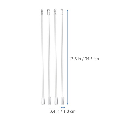 4Pcs curtain pull wand 12 Clear Window Blind Wand Replacement with Hooks and - Picture 7 of 11