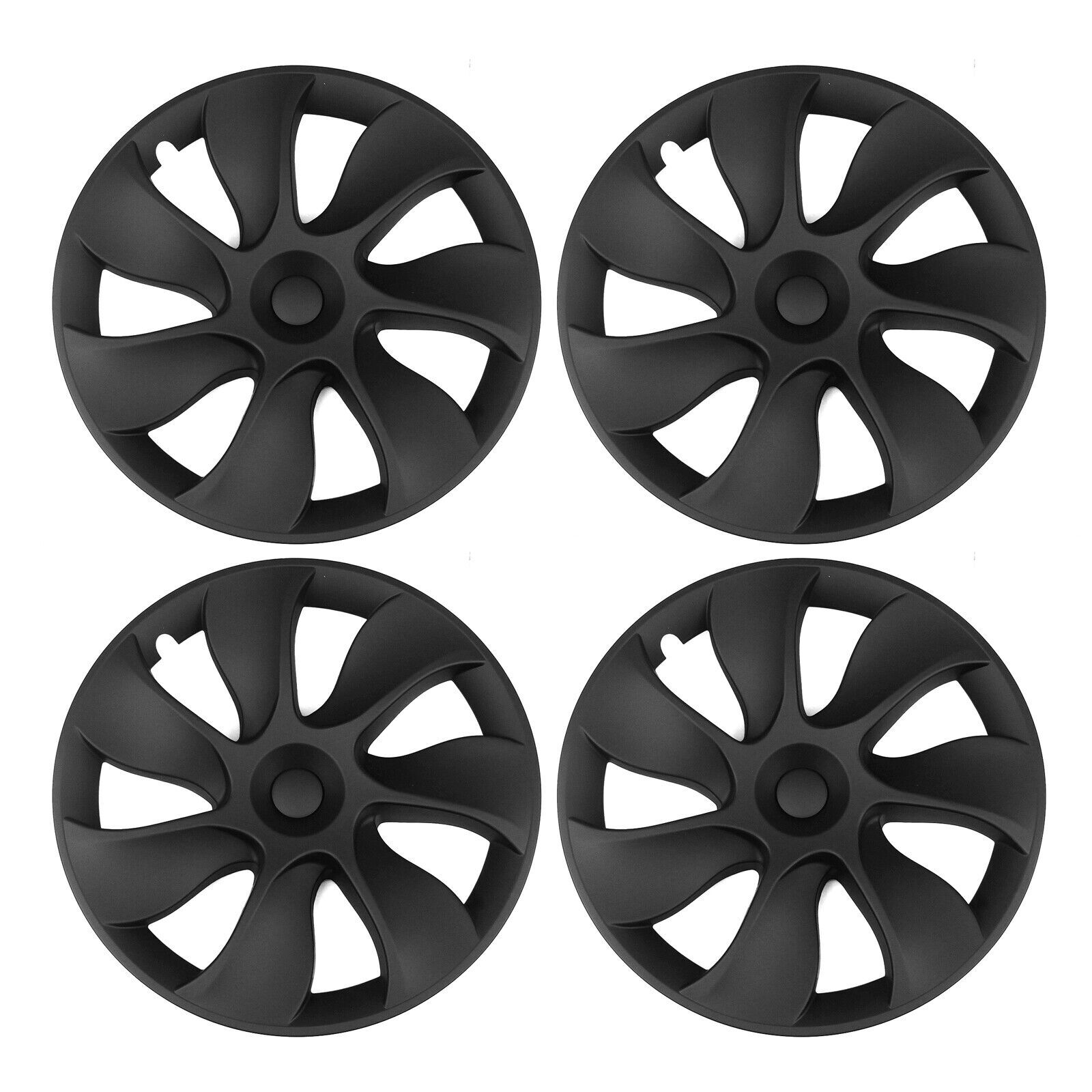 For Tesla Model Y Wheel Cover Caps 19'' Rim Hubcap Hub Cap Set of 4 Matte Black