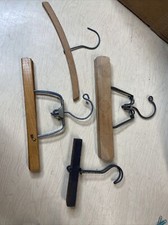Lot 4 Vintage Wooden Metal Hangers
