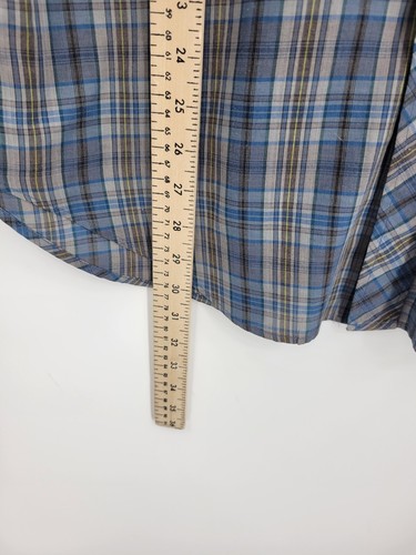 Camisa Plainsman Western Para Hombres Grande Azul Tostado Cuadros Perla A Presión Vaquero Rodeo - Imagen 6 de 8