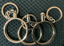 LOT OF (3) ~  (SILVER) 40MM BEZEL KEYCHAIN COIN HOLDERS (Silver Plated Steel)