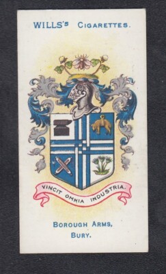 1906 British Borough Arms Card ARMS of BURY Lancashire Greater Manchester