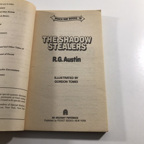 Which Way Books #16 The Shadow Stealers by R.G. Austin - Vintage 1984 Paperback - Bild 7 von 9