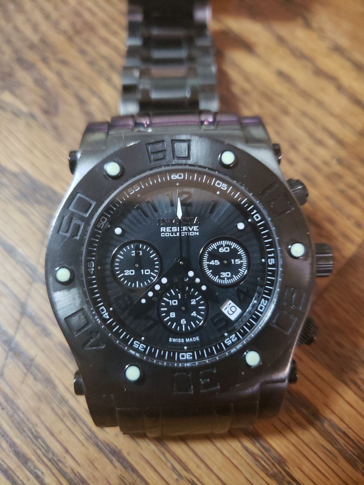 Invicta Automatic Reserve chronograph watch MOP d… - image 1