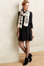 Anthropologie Saturday Sunday Nova Dress Tie Waist Heather Black Knit Sz XS