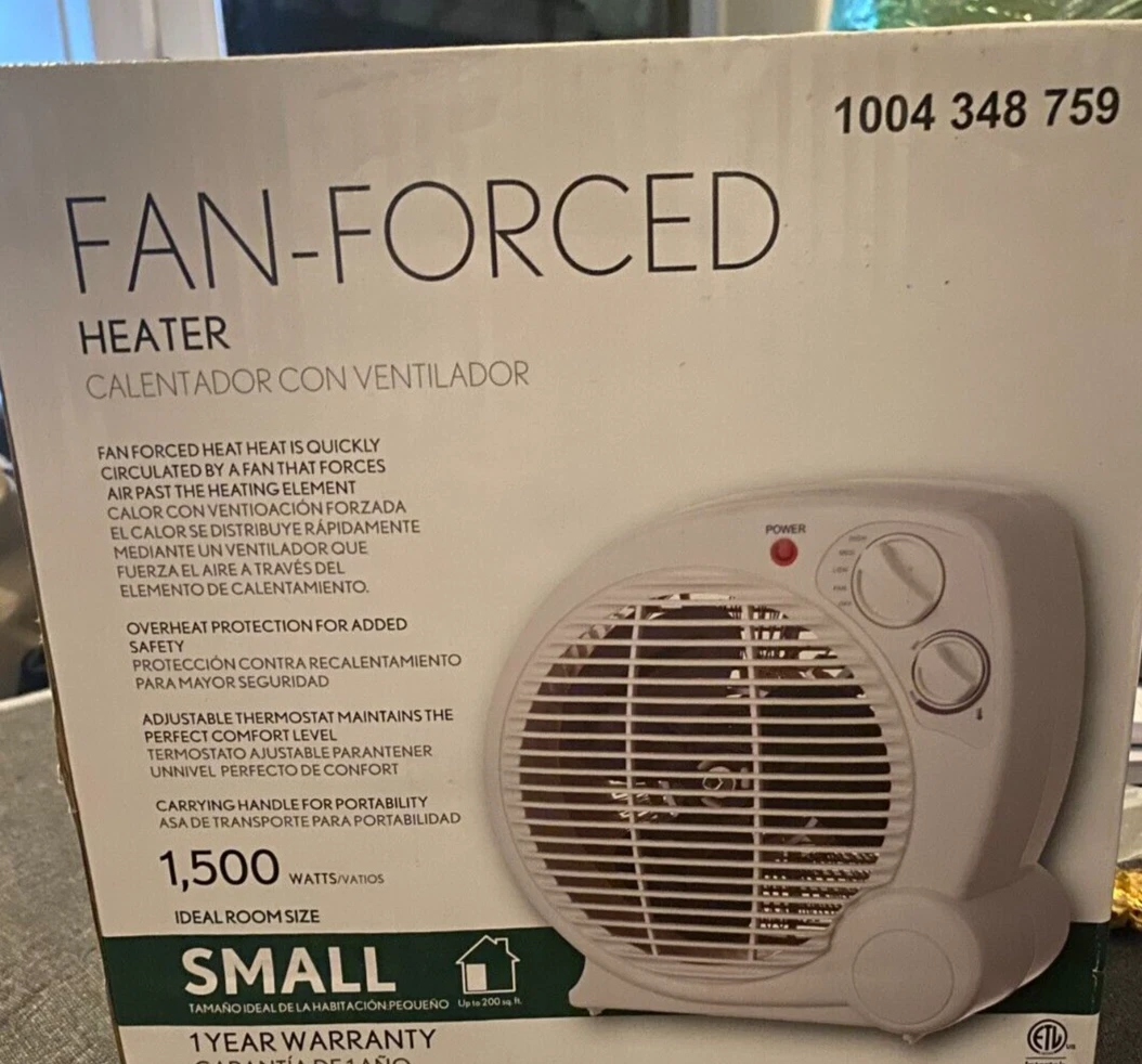 Fan Forced Heater 1500W Electric Portable 3-Heat Settings Adjustable  Thermostat | eBay