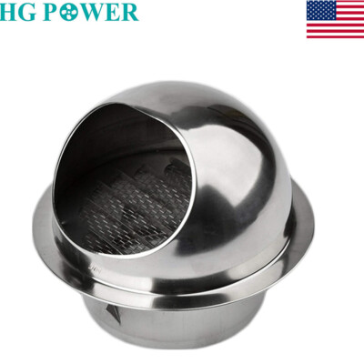 4/6/8 Inch Duct Fan Soffit Air Vent 304 Stainless Wall Outlet Grille Cover