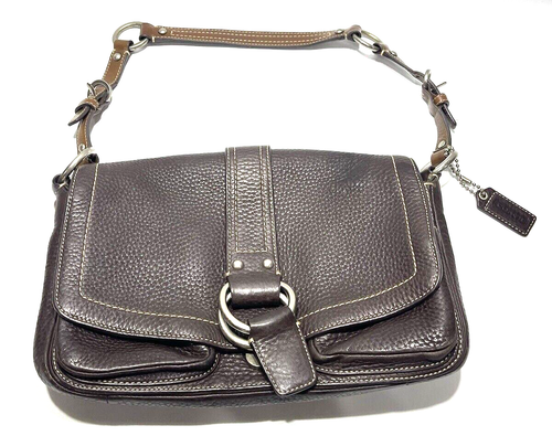 Classic Vtg COACH USA Thick Brown Leather Shoulder Hand Messenger Bag Satchel 12