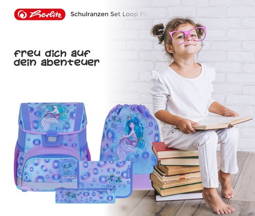 Tornister Mädchen Herlitz Loop Plus 8 Teile Set Ranzen 6201 Mystic Mermaid efk v - Bild 5 von 23