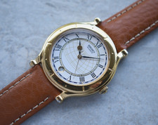 September 1991 Seiko Age Of Discovery Quartz Men's Watch Gold Leather Watch