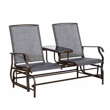 Patio Glider Rocking Chair Bench Loveseat 2 Person Rocker Deck Outdoor Furniture