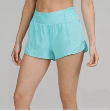 Turquoise blue Lululemon Hotty Hot high rise athletic shorts 2.5 inseam 6