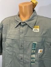 Carhartt Force Short Sleeve Button Blue Shirt Mandan Ripstop RELAXED XXL NEW NWT