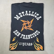 Vintage 2001 Metallica San Francisco 15 Year Concert Black Longsleeve Size Large