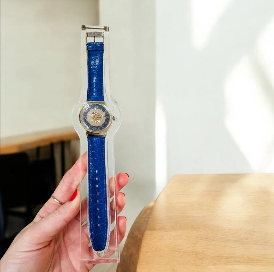 Swatch Tresor Magique SAZ 101 Automatic Platinum 1993 Blue Mens Watch - Image 2 of 4