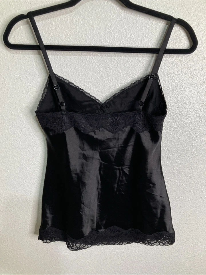 Camisola Babydoll Vintage GUESS Y2K Negra Encaje Recortada Bruja Gótica Grunge Talla S Foto 4 de 4