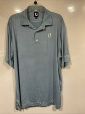 FootJoy Men’s XL Blue Striped Short Sleeve Golf Polo Envu Stretch
