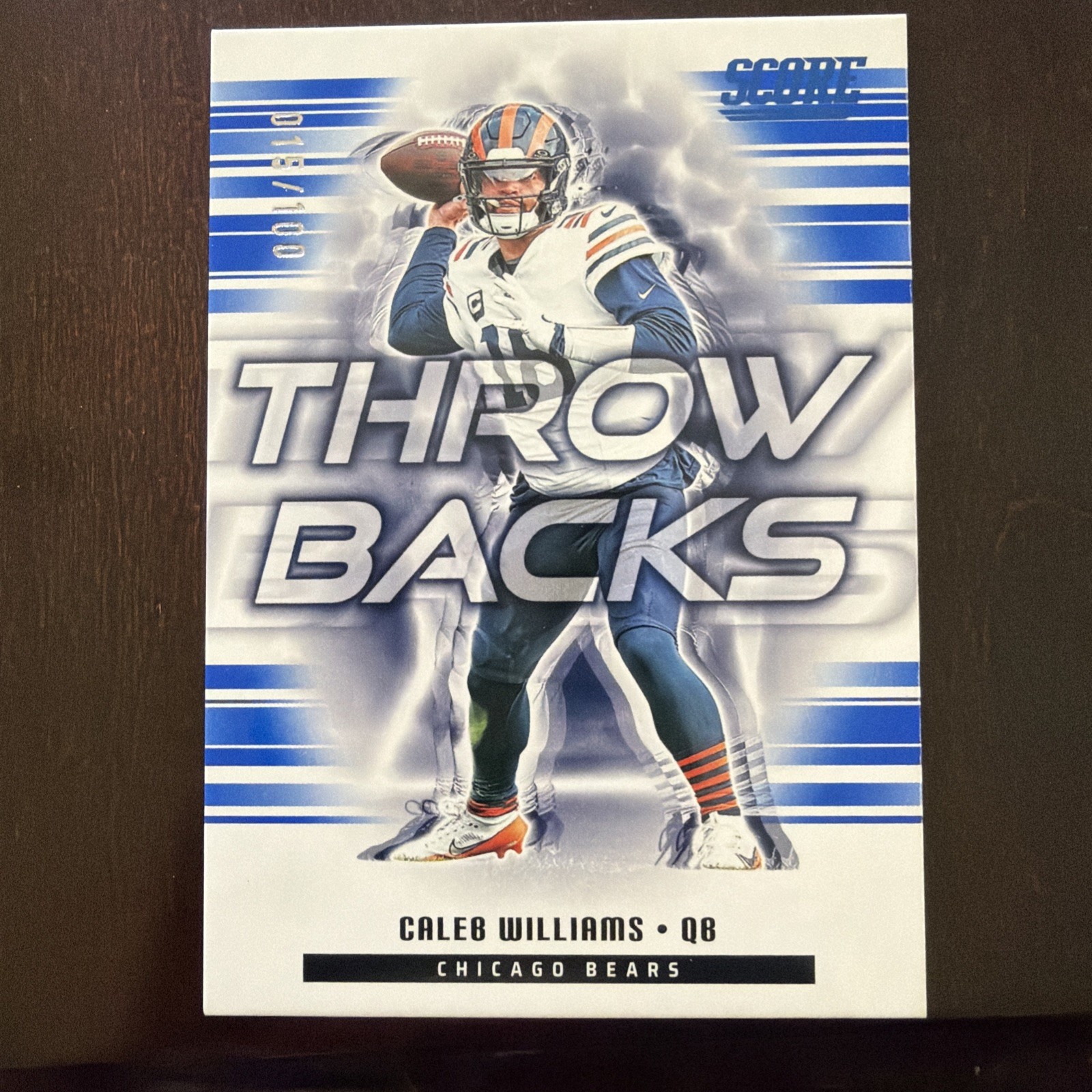 Panini 2025 Score Caleb Williams Throwbacks Insert #4 Chicago Bears NFL  15/100