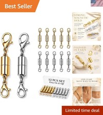 Jewelry Extender Magnetic Clasps - 12 Pack in Gold/Silver - Perfect for Crafting