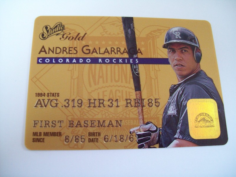 Andres Galarraga 1995 DONRUSS STUDIO GOLD #42 Colorado Rockies