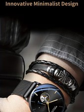 FORSINING Orologio da uomo alla moda, 22 mm, cinturino in silicone