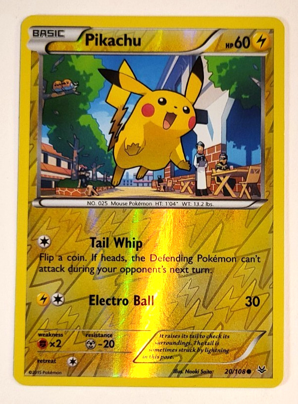 Pikachu - 20/108 - Roaring Skies - Reverse Holo - Near Mint - Pokemon Card_2