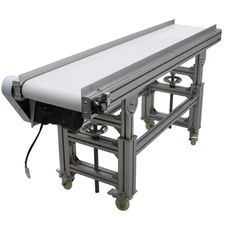 TECHTONGDA® 59"Lx11.8"W Flat PVC Belt Conveyor System for Industrial Transport 