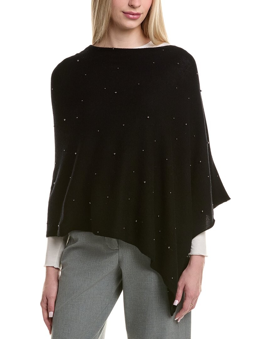 Sofiacashmere Jersey Wool - Cashmere-Blend Poncho Women's Black