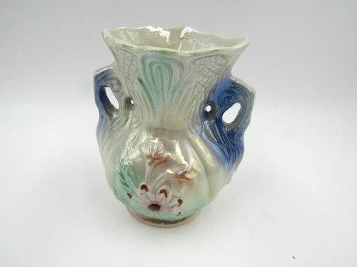 Floral Double Handled Vase 5 tall