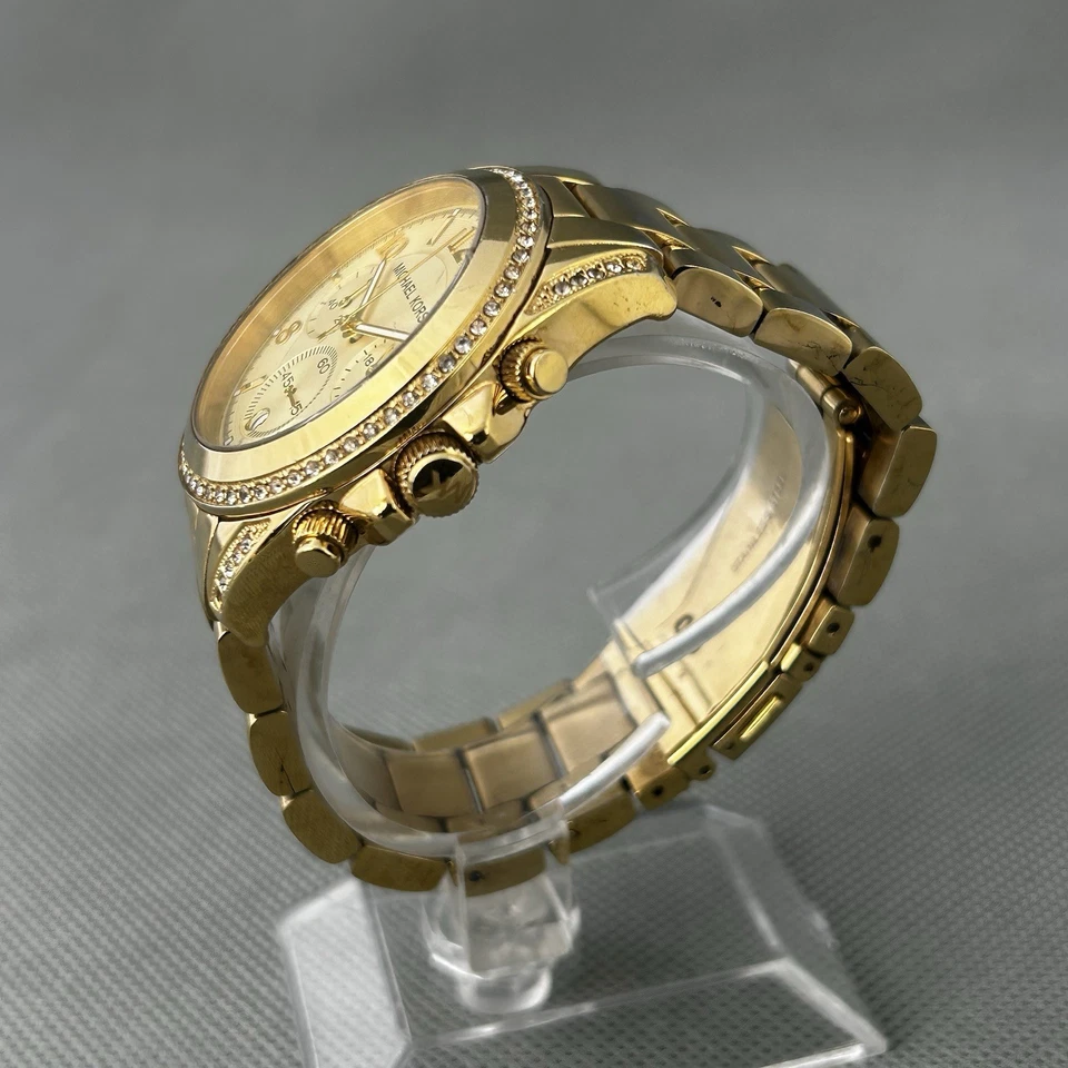 Michael Kors Womens Blair Watch MK-5166 Gold Date Chronograph MK5166 New Battery - Image 3 of 4