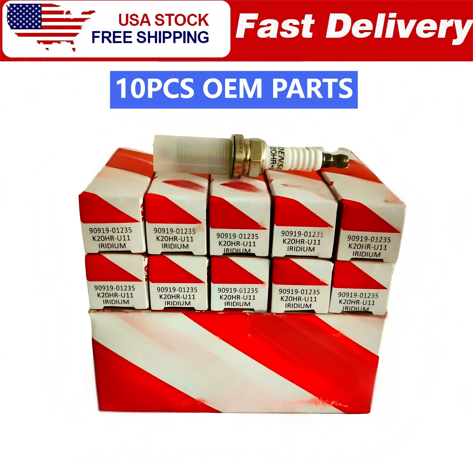 GENUINE 90919-01235 OEM Toyota 4Runner Tacoma FJ Cruiser V6 4.0L Spark Plug SET