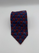 J. Garcia Men's Tie Necktie Designer Style Red Blue 100% Silk Made In USA T351
