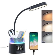 LED Kids Desk Lamp, Dimmable Study Lamp for Home Office Desk Black