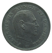 Denmark 1 Crown 1961 Frederik IX.. KONGE AF DANMARK