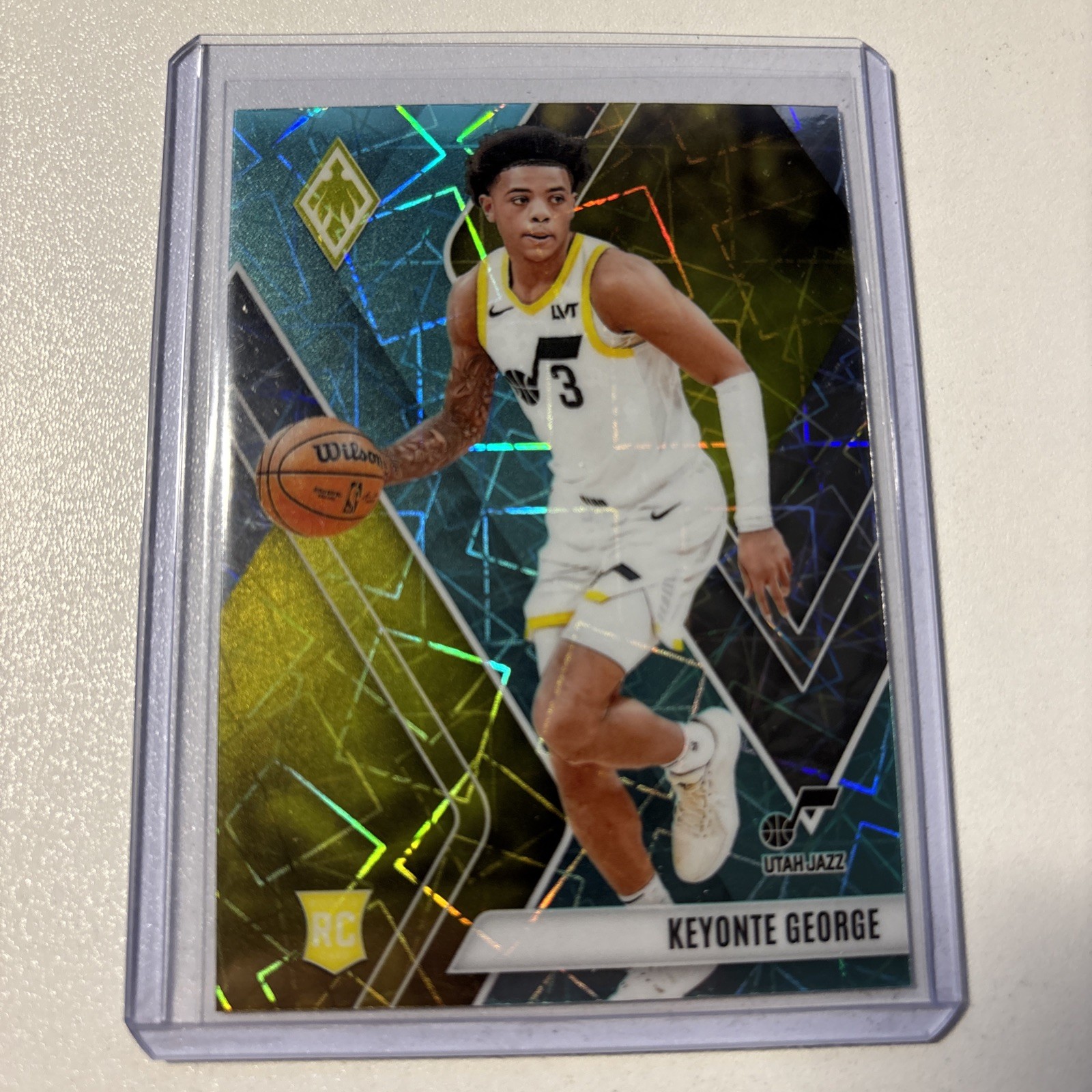 2023-24 Panini Phoenix 296 Keyonte George RC Teal Lazer Phoenix Utah Jazz Rookie