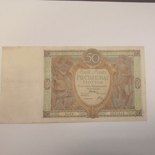 Banknote 50 Zlotych 1929 Ser. EW 9801645-Poland
