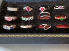 Lot Of 11 Sterling Silver Rings ALL signed 925 +,SUN & INDIA  Vintage 18.8 GRAMS