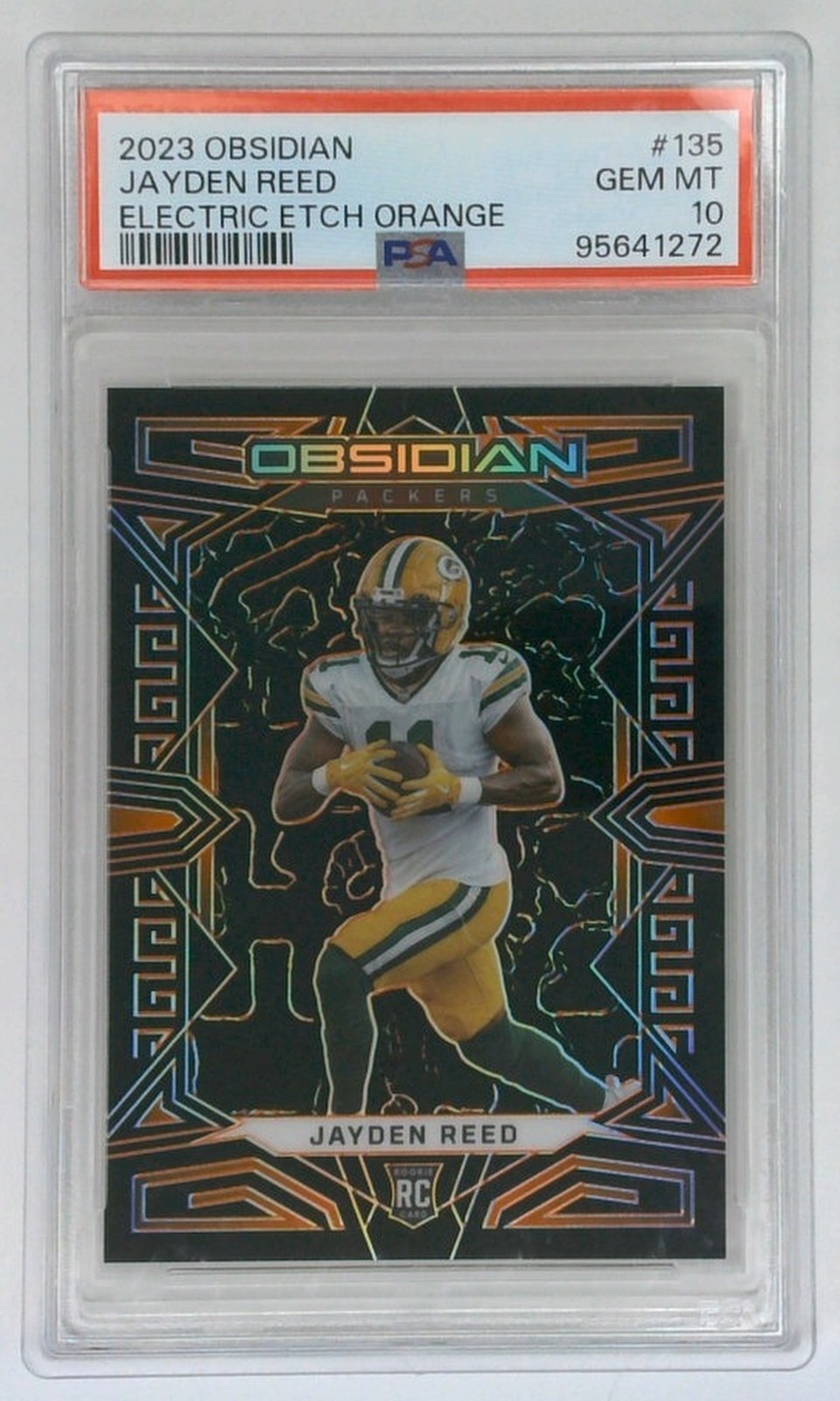 Jayden Reed Panini Obsidian #135 Electric Etch Orange