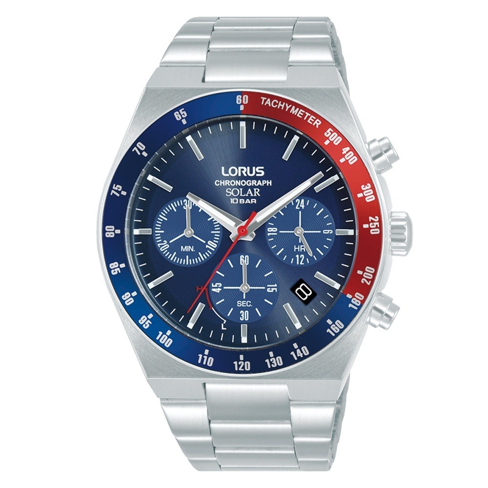 Lorus Watch RZ521AX9 Mens Blue Dial Solar Chronograph- RRP £144.99
