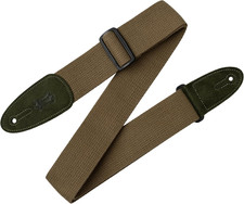 Leathers MC8-GRN 2" Cotton Guitar Strap with Suede Ends and Tri-Glide Adjustment