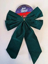 Vintage Large Green Velvet Christmas Wreath Bow Indoor Outdoor Variety Accs
